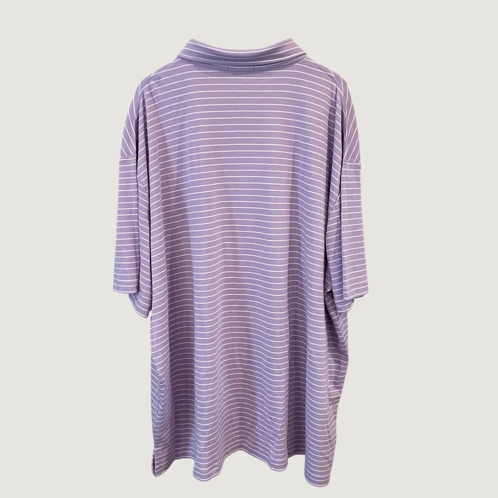 Polo Ralph Lauren Mens 4XB Purple White Striped Short Sleeve Polo Shirt NWT